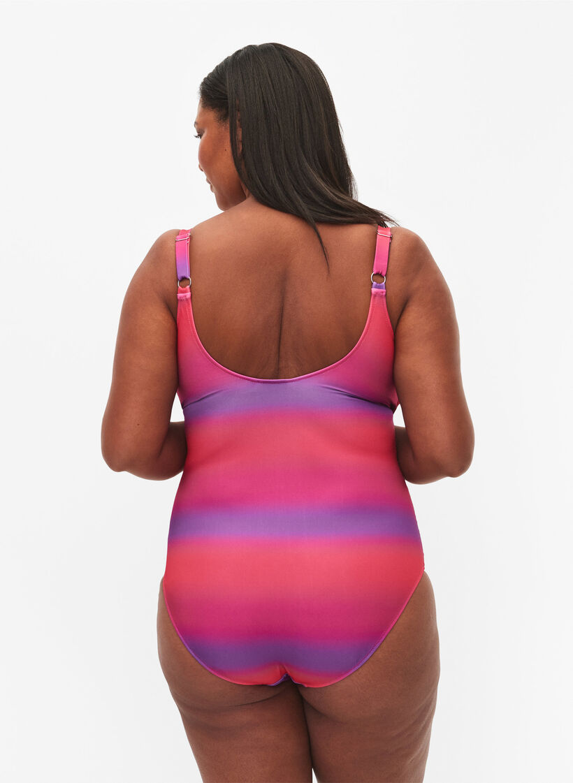 Bedruckter Badeanzug mit weicher Wattierung Zizzi 42-60 Gr. - - Pink 