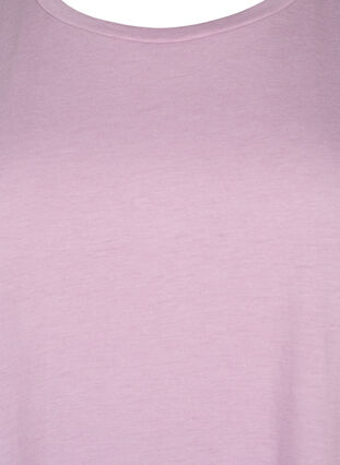 Zizzi Kurzärmeliges T-Shirt aus einer Baumwollmischung, Lavender Mist, Packshot image number 2