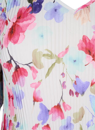 Zizzi  Plisseebluse mit Blumenmuster, White/MultiFlowerAOP, Packshot image number 2