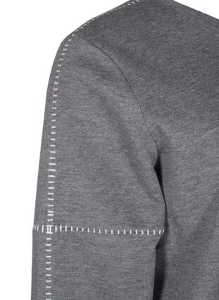 Zizzi Sweatshirt mit Kontrastnähten, Medium Grey Mél, Packshot image number 3