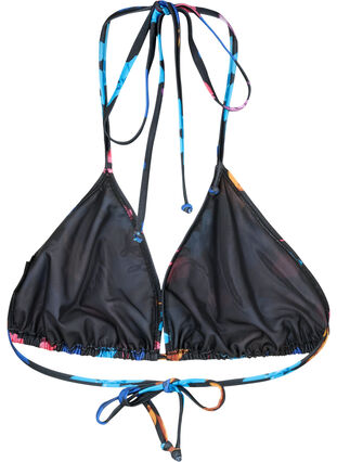 Zizzi Triangel-Bikini-BH mit Muster, Black Flower AOP, Packshot image number 1