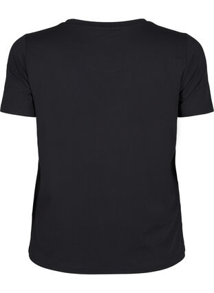 Zizzi Schmal geschnittenes Trainings-T-Shirt mit Rundhalsausschnitt, Black, Packshot image number 1