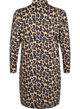 Zizzi FLASH – Langärmeliges Kleid mit Rollkragen, Leopard Print, Packshot image number 1