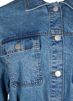 Zizzi Denim-Jacke mit Bindegürtel, Blue Denim, Packshot image number 2