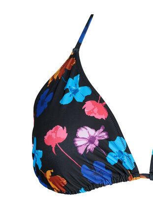 Zizzi Triangel-Bikini-BH mit Muster, Black Flower AOP, Packshot image number 2