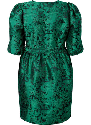 Zizzi Kurzes Wrap-Kleid mit 3/4-Ärmeln, Green , Packshot image number 1