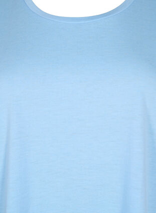 Zizzi Kurzärmeliges T-Shirt aus einer Baumwollmischung, Serenity, Packshot image number 2