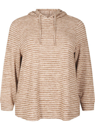 Zizzi Lockerer Hoodie, Fondue Fudge, Packshot image number 0