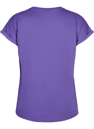 Zizzi Kurzärmliges T-Shirt aus einer Baumwollmischung, ULTRA VIOLET, Packshot image number 1