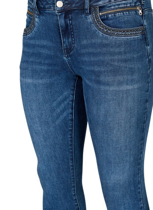 Zizzi Super-Slim-Sanna Jeans mit Nietendetails, Blue Denim, Packshot image number 2