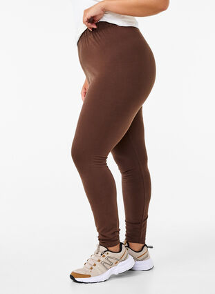 Zizzi Gefütterte Baumwollleggings., Chocolate Martini, Model image number 2