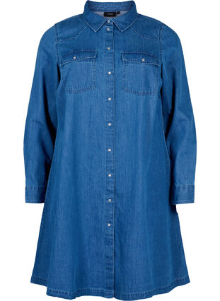 Zizzi Jeanskleid mit Knöpfen, Blue denim, Packshot image number 0