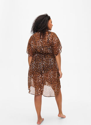 Zizzi Strand-Kimono mit Druck, Leopard, Model image number 1