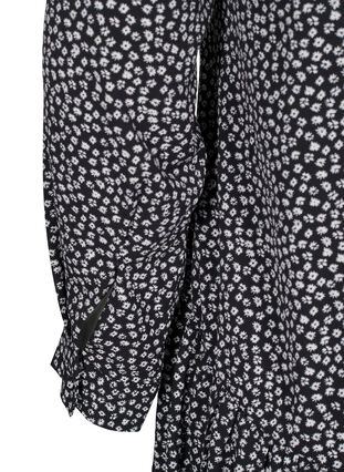 Zizzi Midi-Kleid mit langen Ärmeln, Black Small Flower, Packshot image number 3