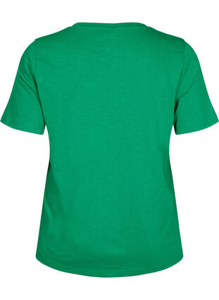 Zizzi Kurzärmliges Basic-T-Shirt mit V-Ausschnitt, Jolly Green, Packshot image number 1