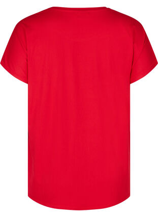 Zizzi Einfarbiges Trainings-T-Shirt., Haute Red, Packshot image number 1
