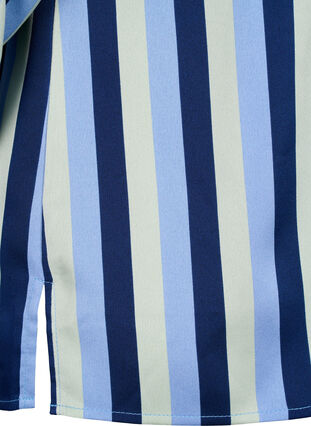 Zizzi Gestreiftes Hemd aus  Satin, Blue Stripe, Packshot image number 4