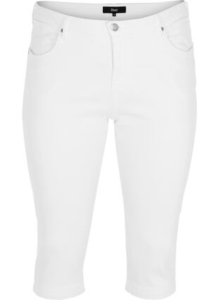 Zizzi Hoch taillierte Amy Capri Jeans mit Super Slim Fit, Bright White, Packshot image number 0