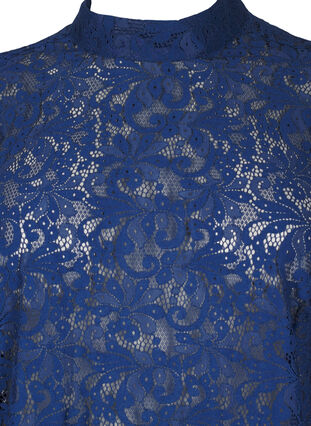 Zizzi  Spitzenbluse mit Schleifen-Detail, Estate Blue, Packshot image number 2