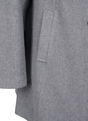 Zizzi Kurzer A-linienförmiger Trenchcoat, Light Grey Melange, Packshot image number 3