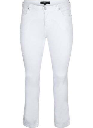 Zizzi Schmale Passform Emily Jeans mit normaler Taille, White, Packshot image number 0