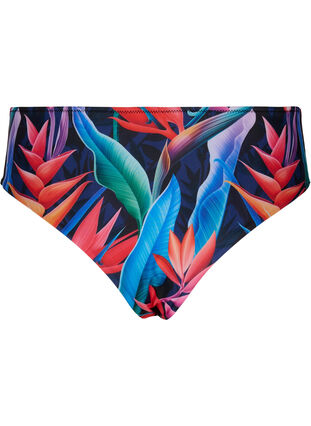 Zizzi Bikinihose mit Aufdruck und hoher Taille, Bright Leaf, Packshot image number 1