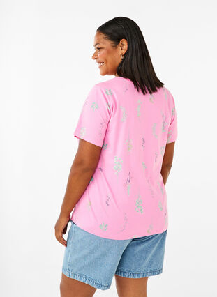 Zizzi T-Shirt aus Bio-Baumwolle mit Blumendruck, Rosebloom W. Flower, Model image number 1