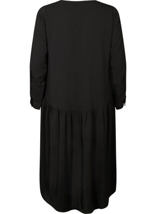 Zizzi Midi-Kleid mit langen Ärmeln, Black, Packshot image number 1