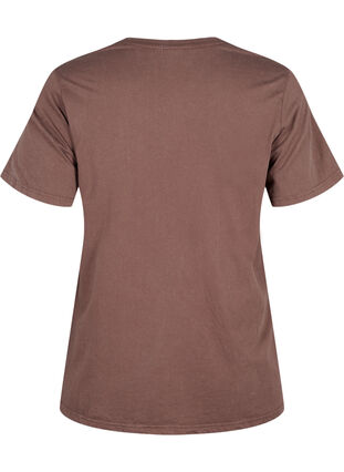 Zizzi Bedrucktes T-Shirt aus Bio-Baumwolle, Brown Wash W. Wisdom, Packshot image number 1