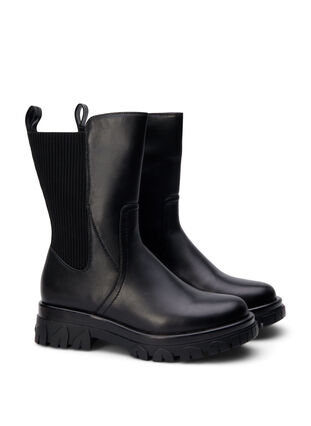 Zizzi Extra-Weite - Kurzer Stiefel mit Gummizug, Black, Packshot image number 1