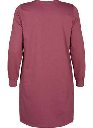 Zizzi Kurzes Sweatkleid mit Spitzendetail, Rose Brown, Packshot image number 1