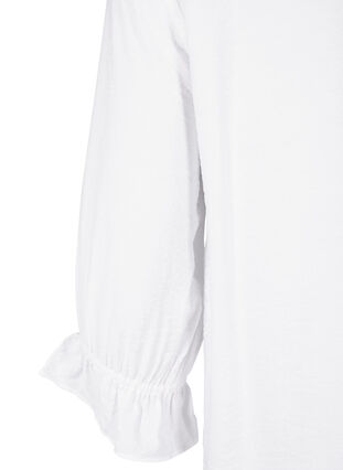 Zizzi Langes Viskose-Shirt mit Spitzendetail, Bright White, Packshot image number 3