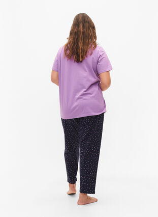 Zizzi Schlafanzughose aus Baumwolle mit Aufdruck, Night Sky Dot, Model image number 1