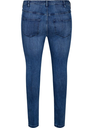 Zizzi Super-Slim Amy Jeans mit Abnutzungsdetails, Blue Denim, Packshot image number 1