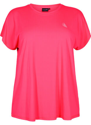 Zizzi Kurzarm Trainingsshirt, Neon Diva Pink, Packshot image number 0