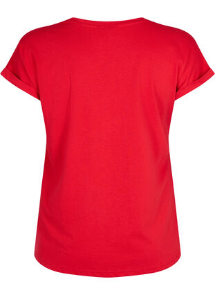 Zizzi Kurzärmeliges T-Shirt aus einer Baumwollmischung, Tango Red, Packshot image number 1