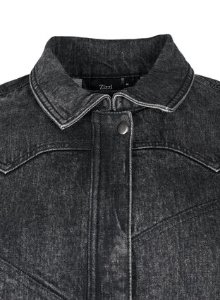 Zizzi Denim-Jacke mit verdecktem Reißverschluss, Dark Grey Denim, Packshot image number 3