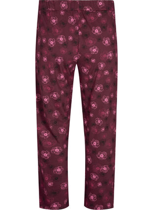 Zizzi Cotton Pyjamas Hose mit Druck, Fig Flower AOP, Packshot image number 1