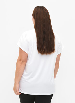 Zizzi Kurzärmliges Trainings-T-Shirt, Bright White, Model image number 1