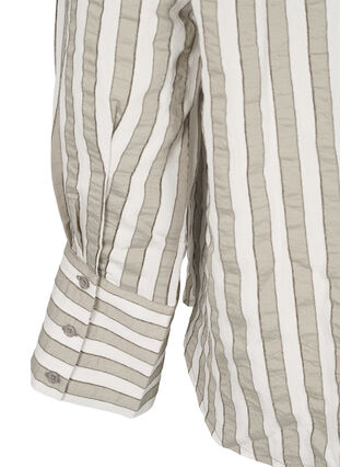 Zizzi Lockeres Shirt mit Streifen, Sand w. Black Stripe, Packshot image number 3