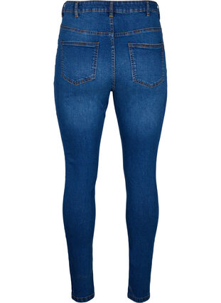 Zizzi Slim-Fit-Jeans mit Abriebdetails, Blue Denim, Packshot image number 1