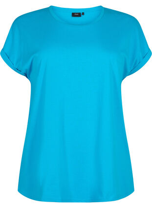 Zizzi Kurzärmliges T-Shirt aus einer Baumwollmischung, Hawaiian Ocean, Packshot image number 0