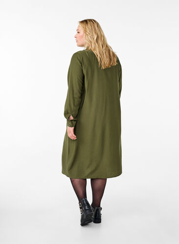 Zizzi Blusenkleid mit Taschen, Winter Moss, Model image number 1