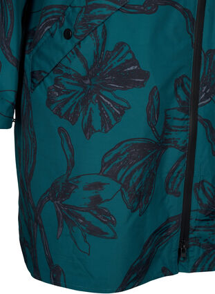 Zizzi Regenjacke mit Druck, Deep Teal Black, Packshot image number 3