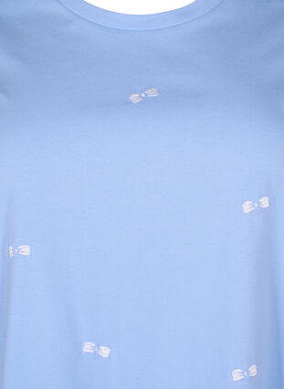 Zizzi T-Shirt aus Bio-Baumwolle mit Herzen, Serenity W. Bow Emb., Packshot image number 2