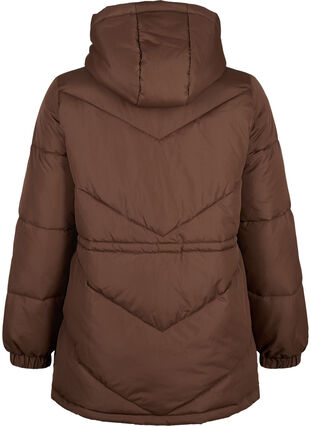 Zizzi Pufferwinterjacke mit Kapuze, Potting Soil, Packshot image number 1