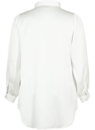 Zizzi Langes Hemd mit Perlenknöpfen, Bright White, Packshot image number 1