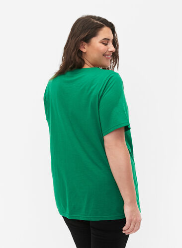 Zizzi FLASH - T-Shirt mit Motiv, Jolly Green, Model image number 1
