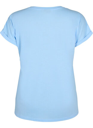 Zizzi Kurzärmeliges T-Shirt aus einer Baumwollmischung, Serenity, Packshot image number 1