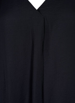 Zizzi Kleid aus Viskose mit V-Ausschnitt, Black, Packshot image number 2